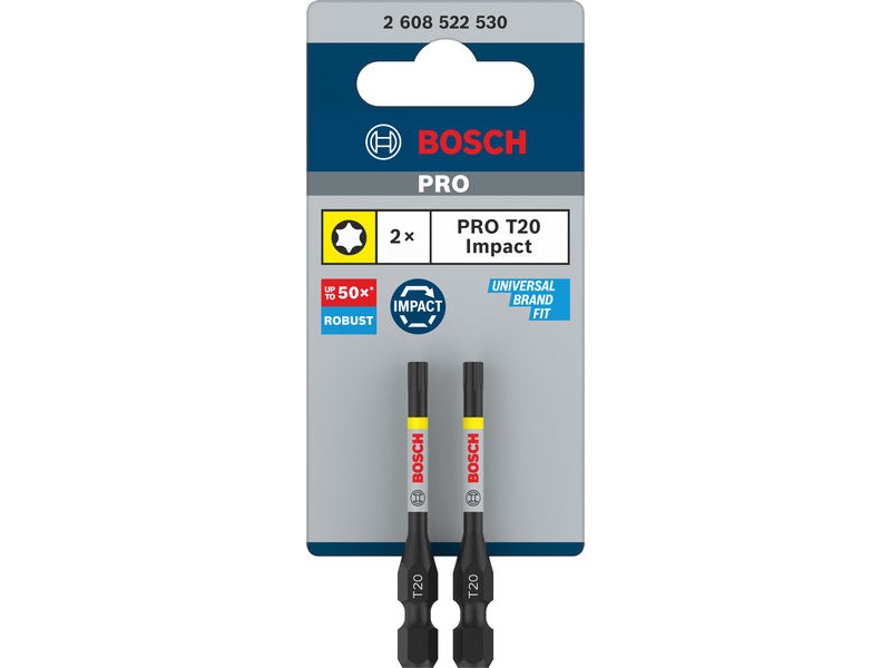 Vijačni nastavek Bosch PRO Torx Impact, T20, 55mm, 2608522530